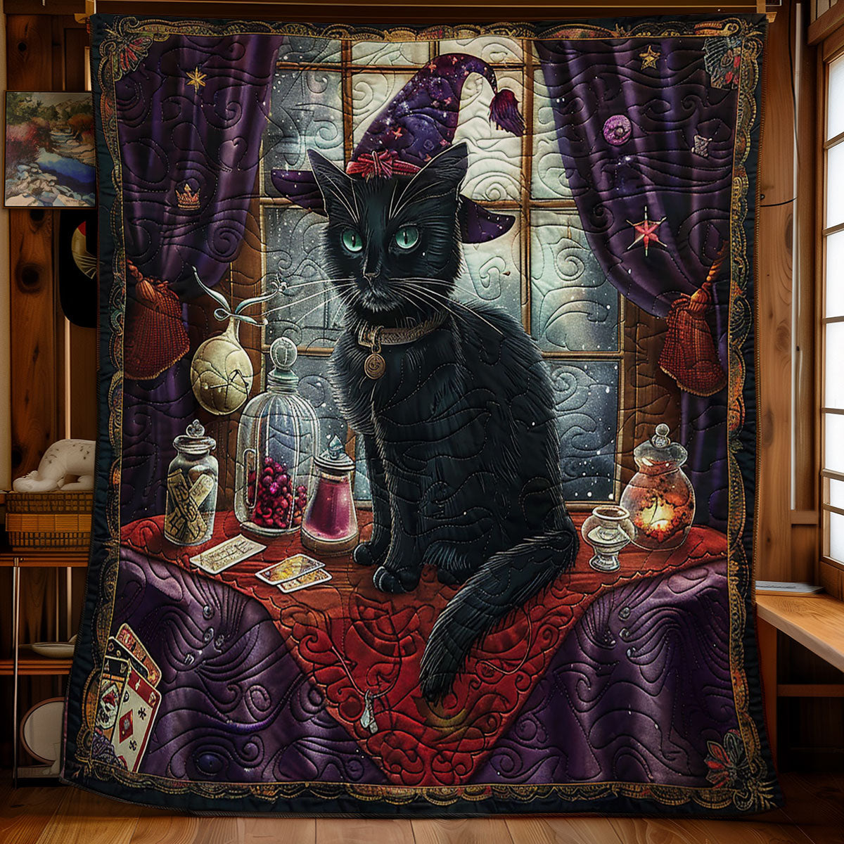 Shaman Black Cat WY0801053CL Quilt Blanket