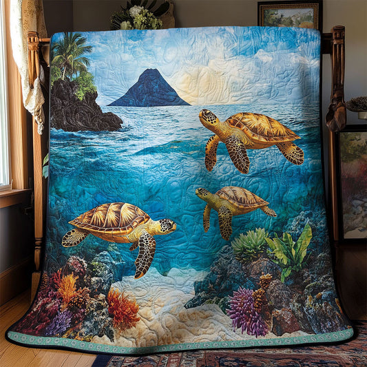 Sea Turtle Island WT1302006CL Quilt Blanket