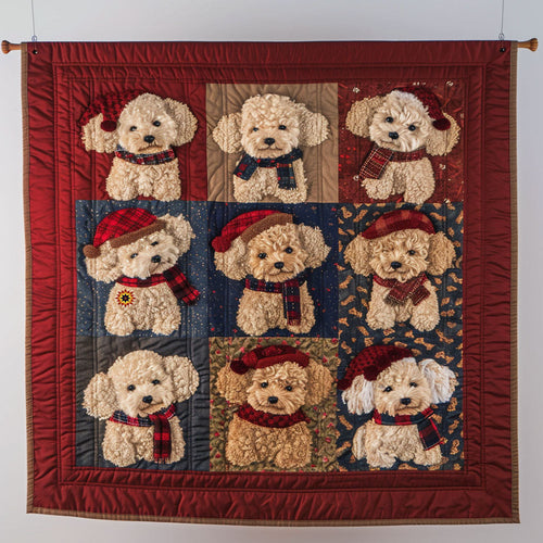 Christmas Poodle WJ1710007CL Quilt Blanket