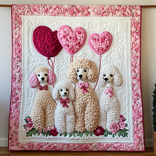 Romantic Poodle WG1001030CL Quilt Blanket