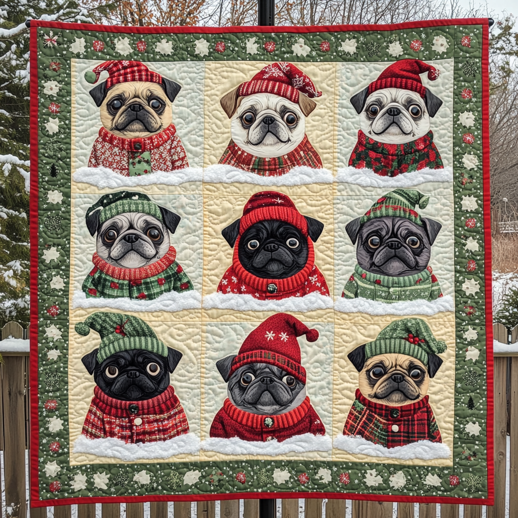 Cute Pugs And Ugly Sweaters XR2309013CL Quilt Blanket