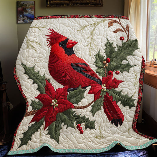 Festive Cardinal WX2412016CL Quilt Blanket