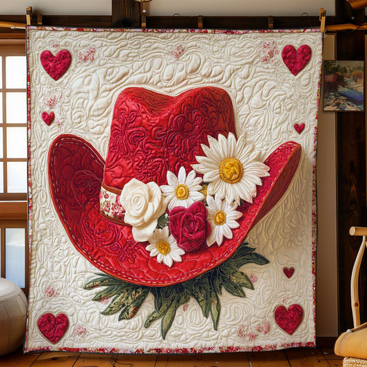 Romantic Rodeo Cowboy Hat WN0301028CL Quilt Blanket