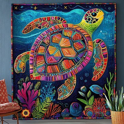 Turtle Sea WX0811038CL Quilt Blanket