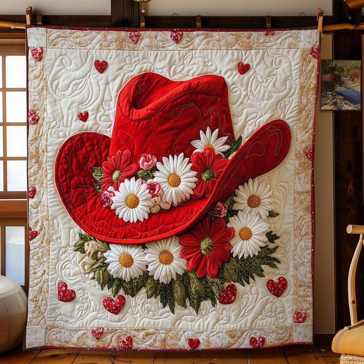 Valentine Charm Cowboy Hat WN0301027CL Quilt Blanket