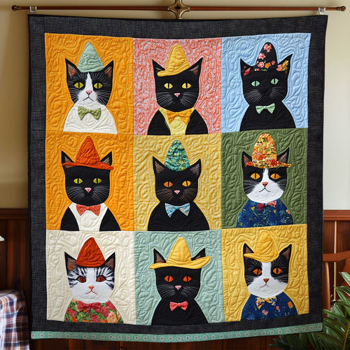 Tuxedo Cat Patchwork WX1812043CL Quilt Blanket
