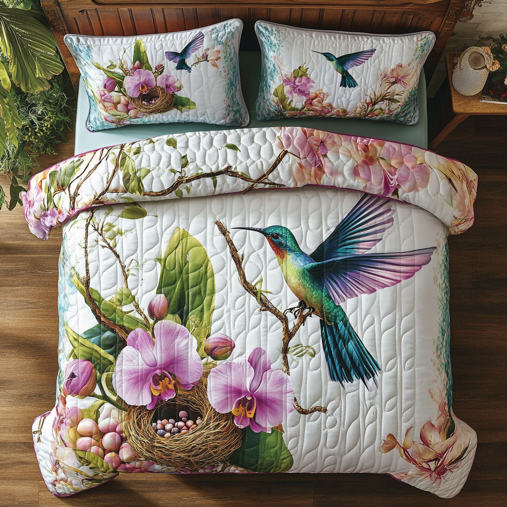 Hummingbird Orchid WT2702005CL Quilted Bedding Set