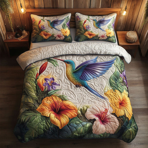 Hummingbird WJ2102027CL Quilted Bedding Set