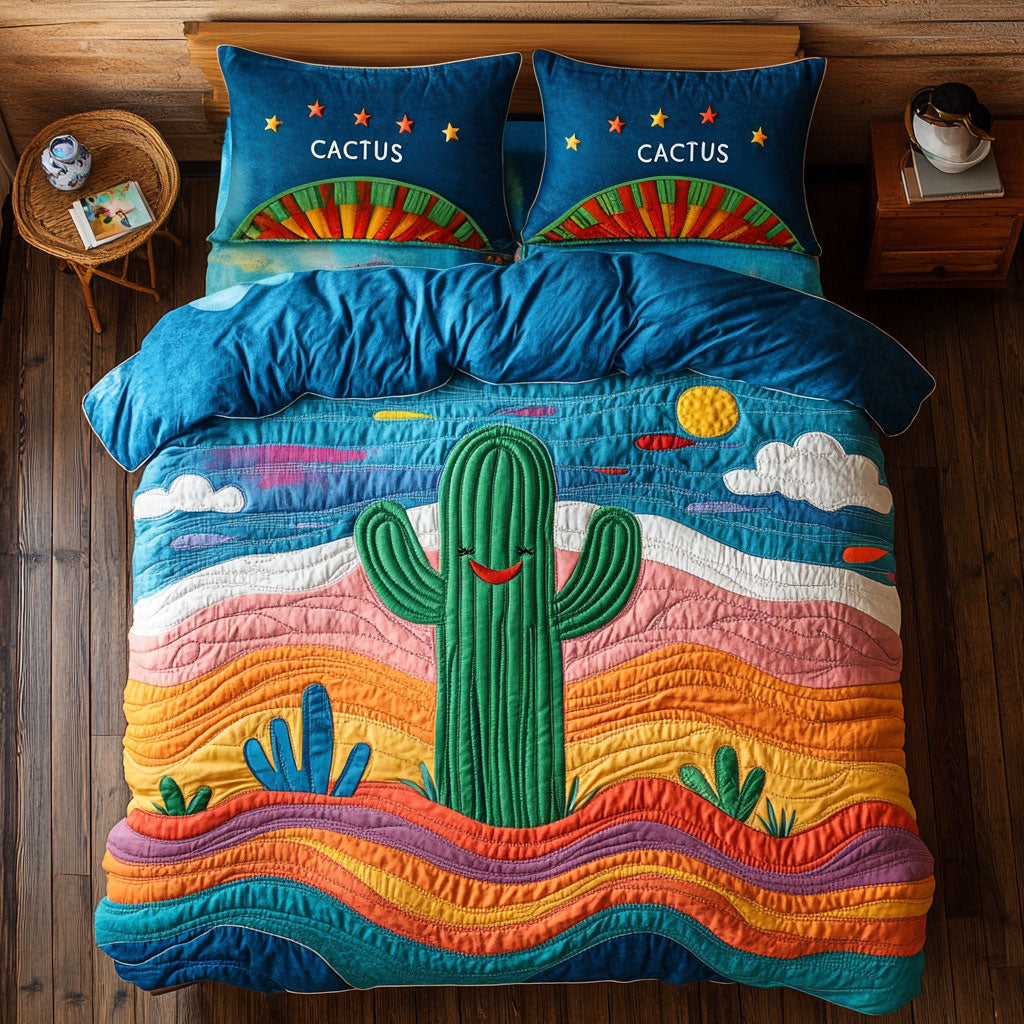 Cactus Sunset WJ2102026CL Quilted Bedding Set