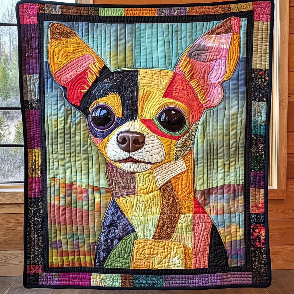 Patch Chihuahua CP0907014CL Quilt Blanket