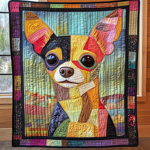 Patch Chihuahua CP0907014CL Quilt Blanket