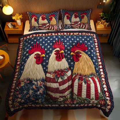 Freedom Rooster WN1002064CL Quilted Bedding Set