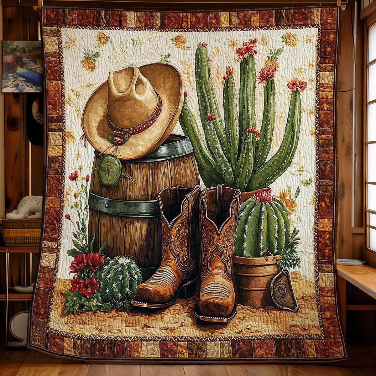 Cowboy In Desert WY2101051CL Quilt Blanket