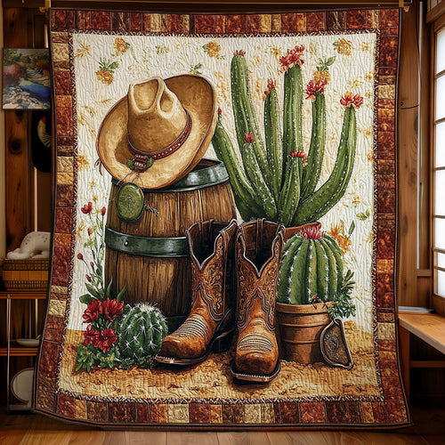 Cowboy In Desert WY2101051CL Quilt Blanket