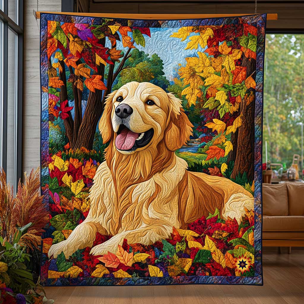 Adorable Golden Retriever WP2311043CL Quilt Blanket