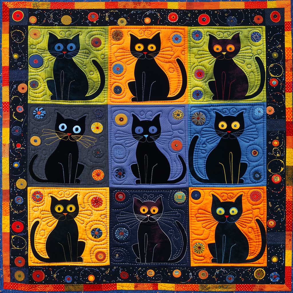 Black Cats WJ2008002CL Quilt Blanket
