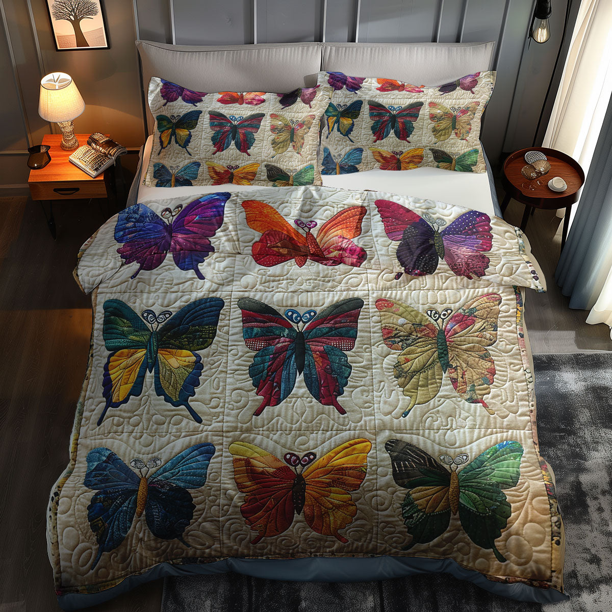 Butterflies WJ1106021CL Quilted Bedding Set