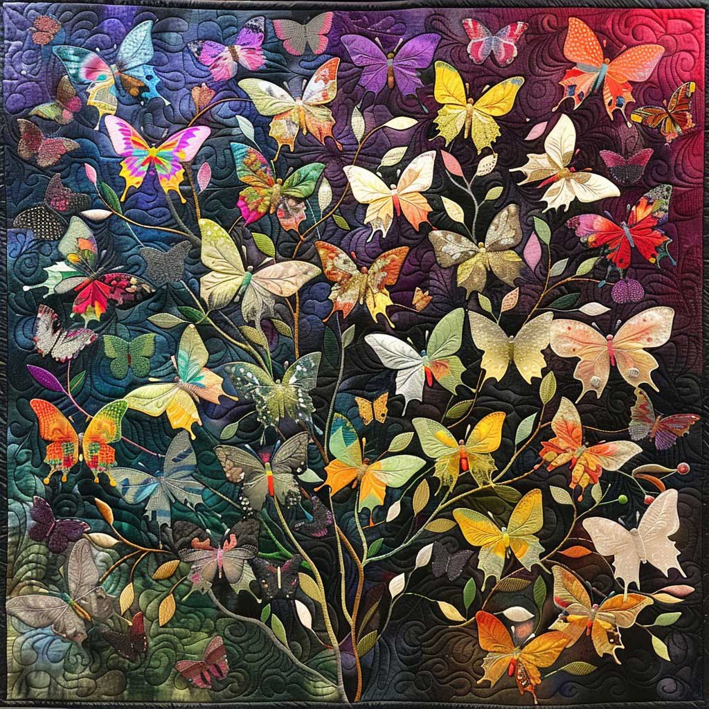Butterflies Night WM3007001CL Quilt Blanket
