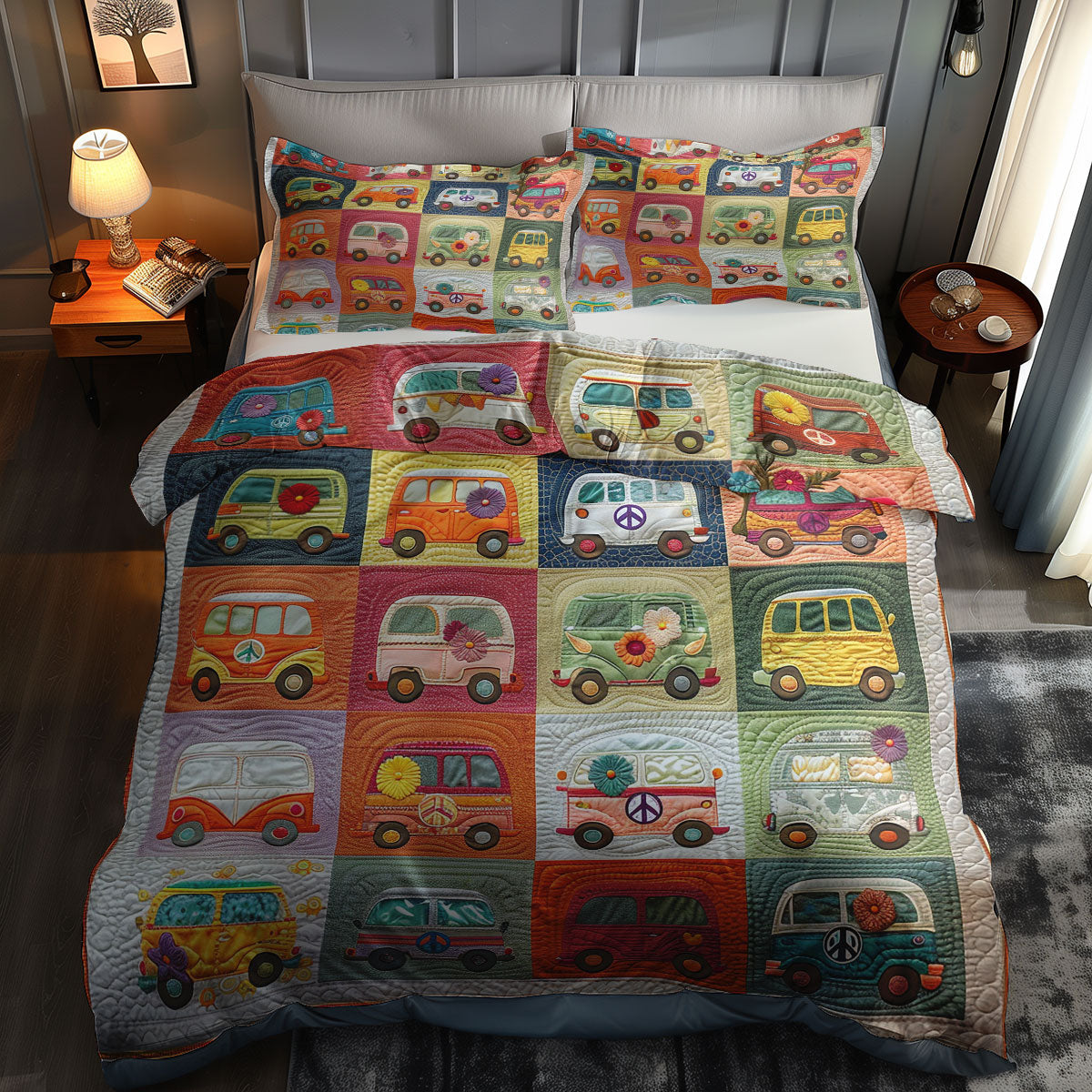 Camper Van WJ1106023CL Quilted Bedding Set