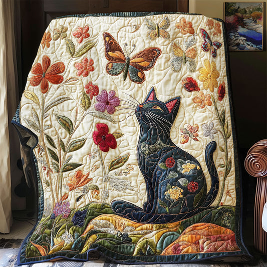 Cat Butterfly WX1302027CL Quilt Blanket