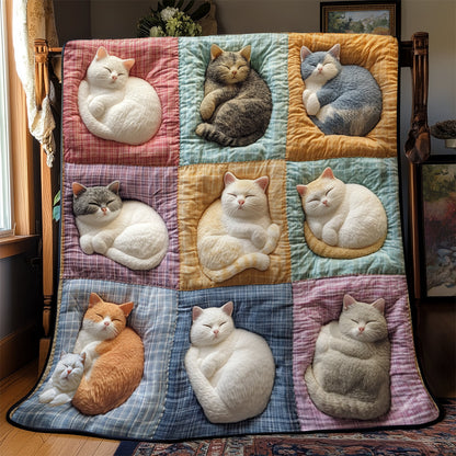 Cute Cat Sleeping YR1112034CL Quilt Blanket