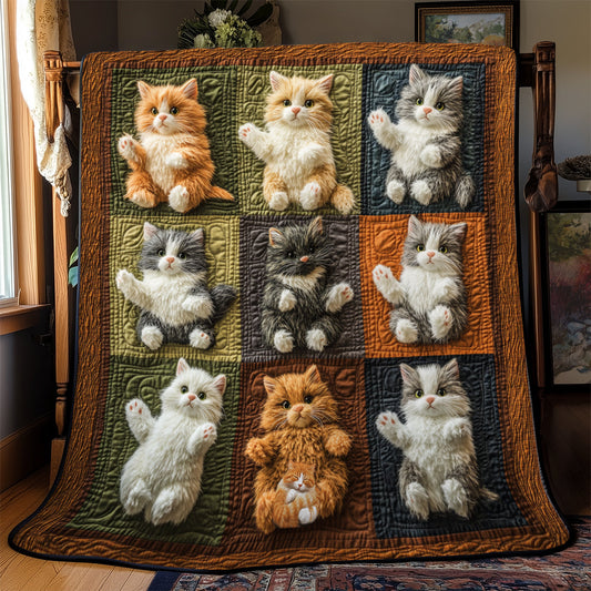 Cat Playing YR1112036CL Quilt Blanket