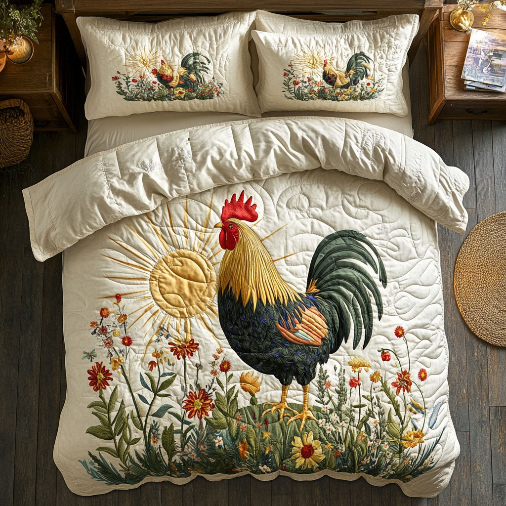 Chicken In Morning WX2402005CL Quilted Bedding Set