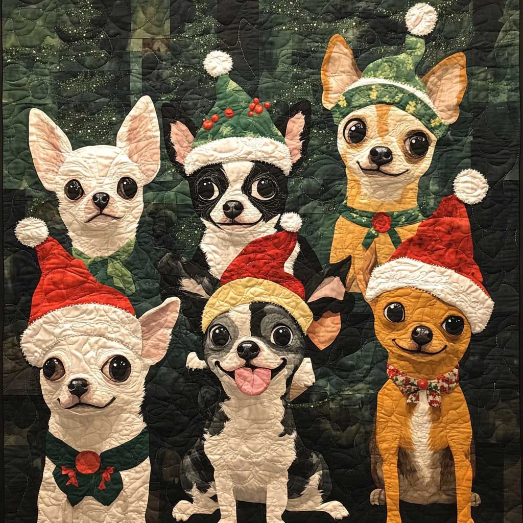 Christmas Chihuahua WM0308019CL Quilt Blanket