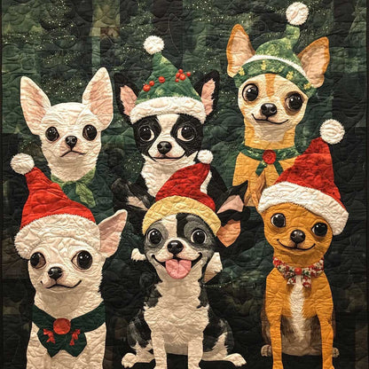 Christmas Chihuahua WM0308019CL Quilt Blanket