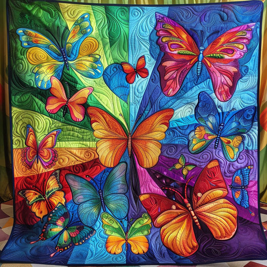 Colorful Butterfly WJ2602004CL Quilt Blanket