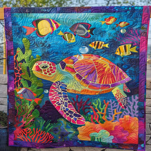 Colorful Sea Turtle WJ2208007CL Quilt Blanket