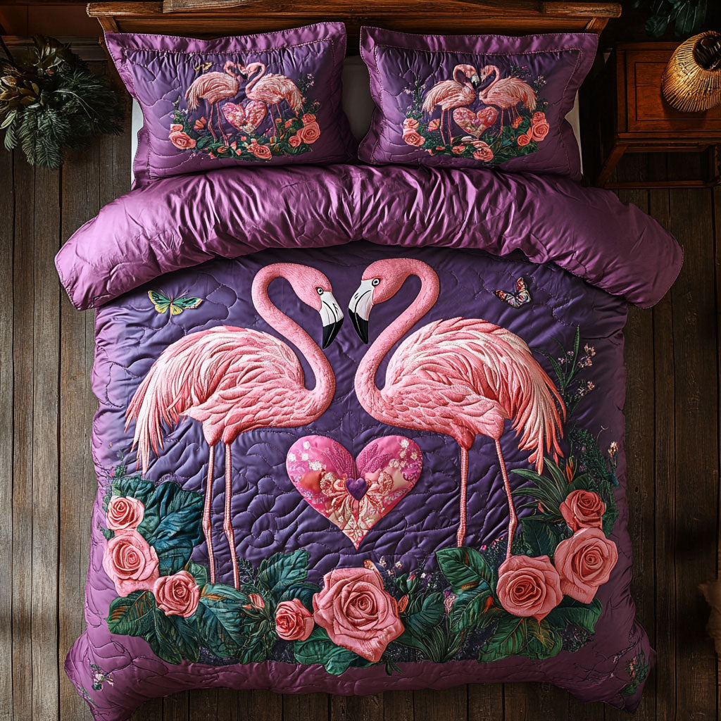 Couple Flamingo WX2402007CL Quilted Bedding Set