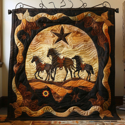 Cowboy Horse WJ1110011CL Quilt Blanket