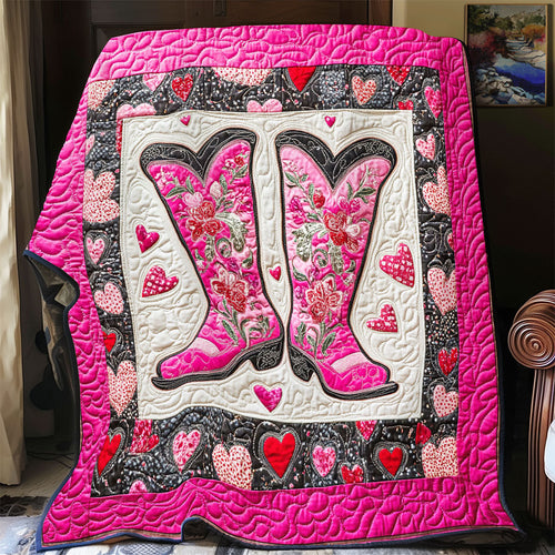 Cowboy Boots Heart WY1001128CL Quilt Blanket