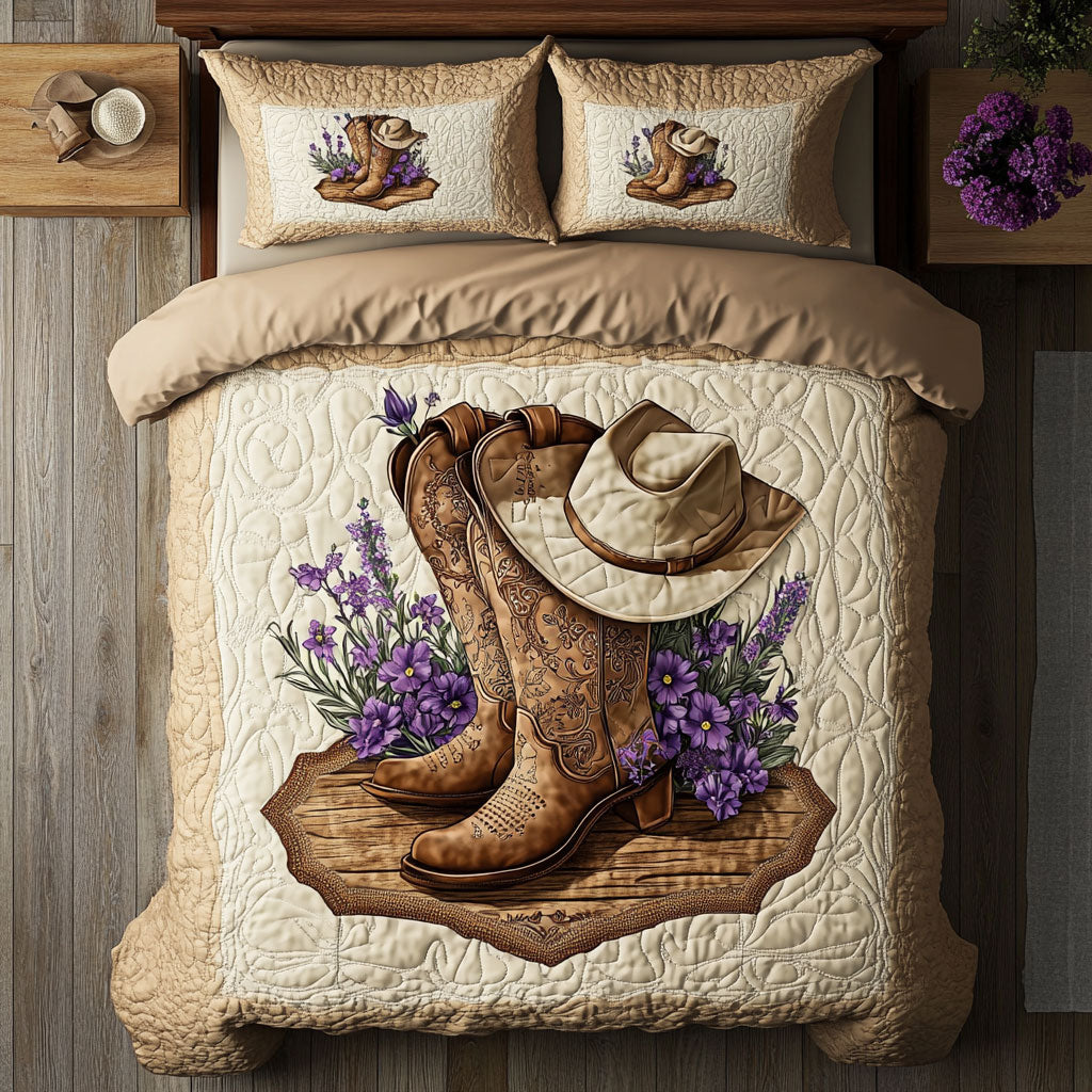 Cowboy Lavender WX2402008CL Quilted Bedding Set