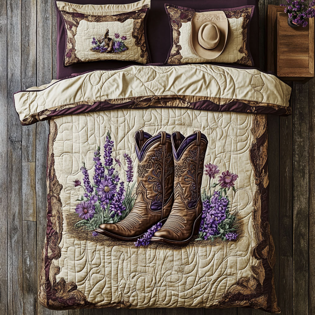 Cowboy Lavender WX2402009CL Quilted Bedding Set