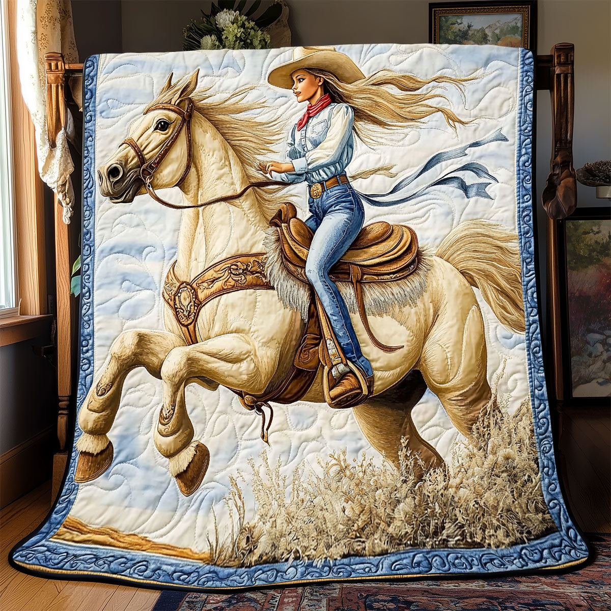 Cowgirl WX0702027CL Quilt Blanket