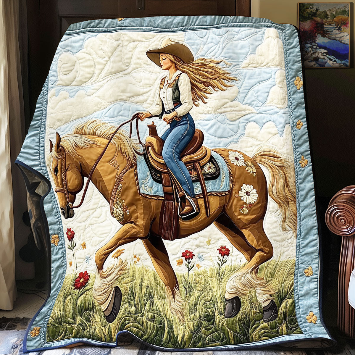 Cowgirl WX0702029CL Quilt Blanket