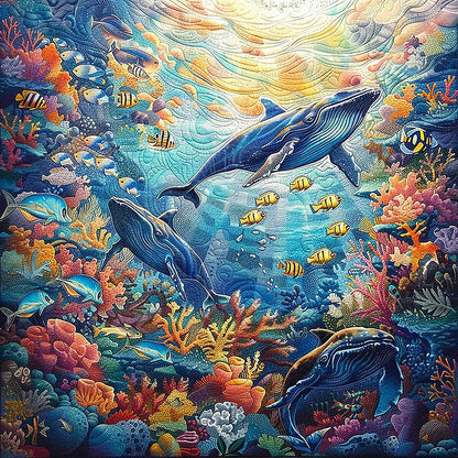 Dolphin And Color Fishes WM1508007CL Quilt Blanket