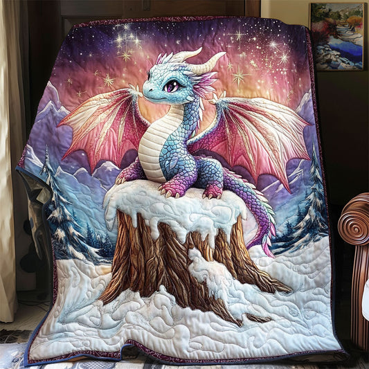 Dragon In Snow Forest WY1001143CL Quilt Blanket