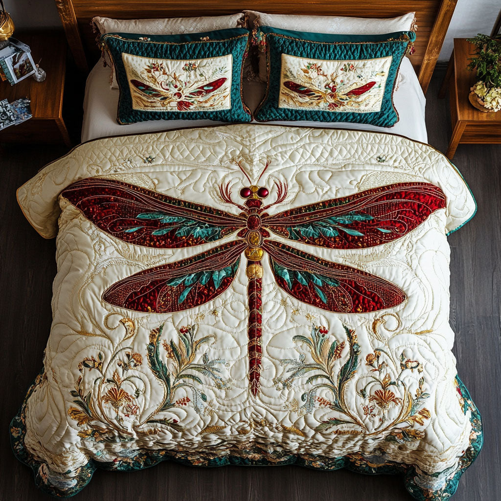 Dragonfly WX1302446CL Quilted Bedding Set