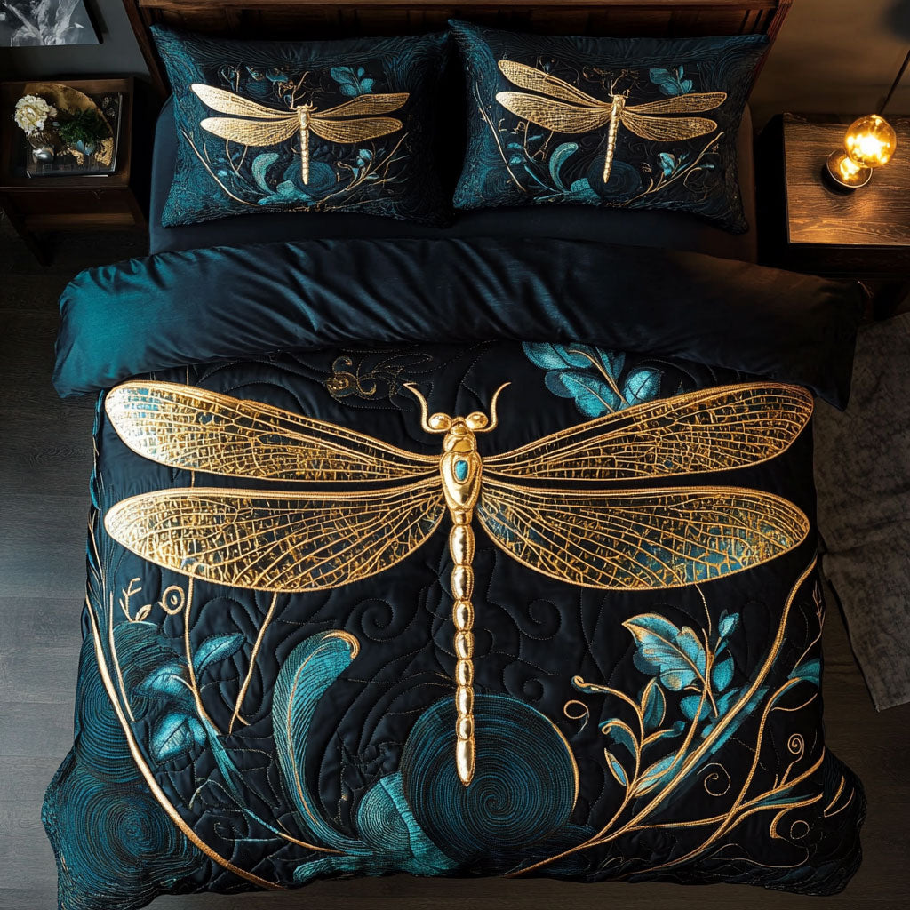 Dragonfly WX2402010CL Quilted Bedding Set
