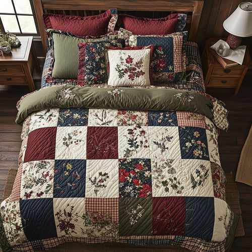 Floral Patchwork WX1002028CL Quilted Bedding Set