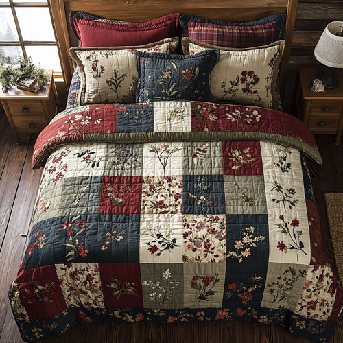 Floral Patchwork WX1002029CL Quilted Bedding Set
