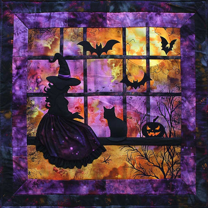Halloween Witch And Cat WJ0908003CL Quilt Blanket