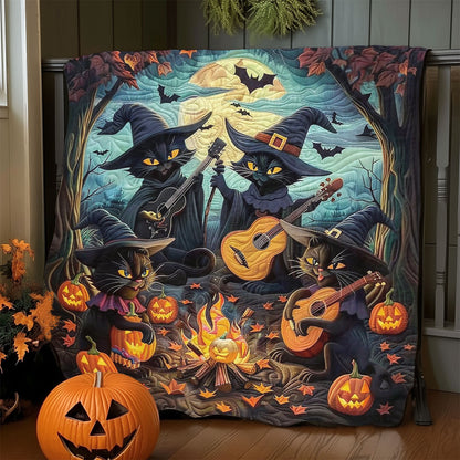 Black Cat And Halloween Melodies WO1408003CL Quilt Blanket