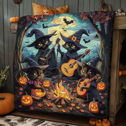 Black Cat And Halloween Melodies WO1408003CL Quilt Blanket