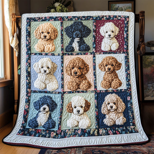 Happy Poodle WX2101027CL Quilt Blanket