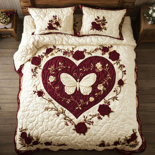 Heart Butterfly WX1302455CL Quilted Bedding Set