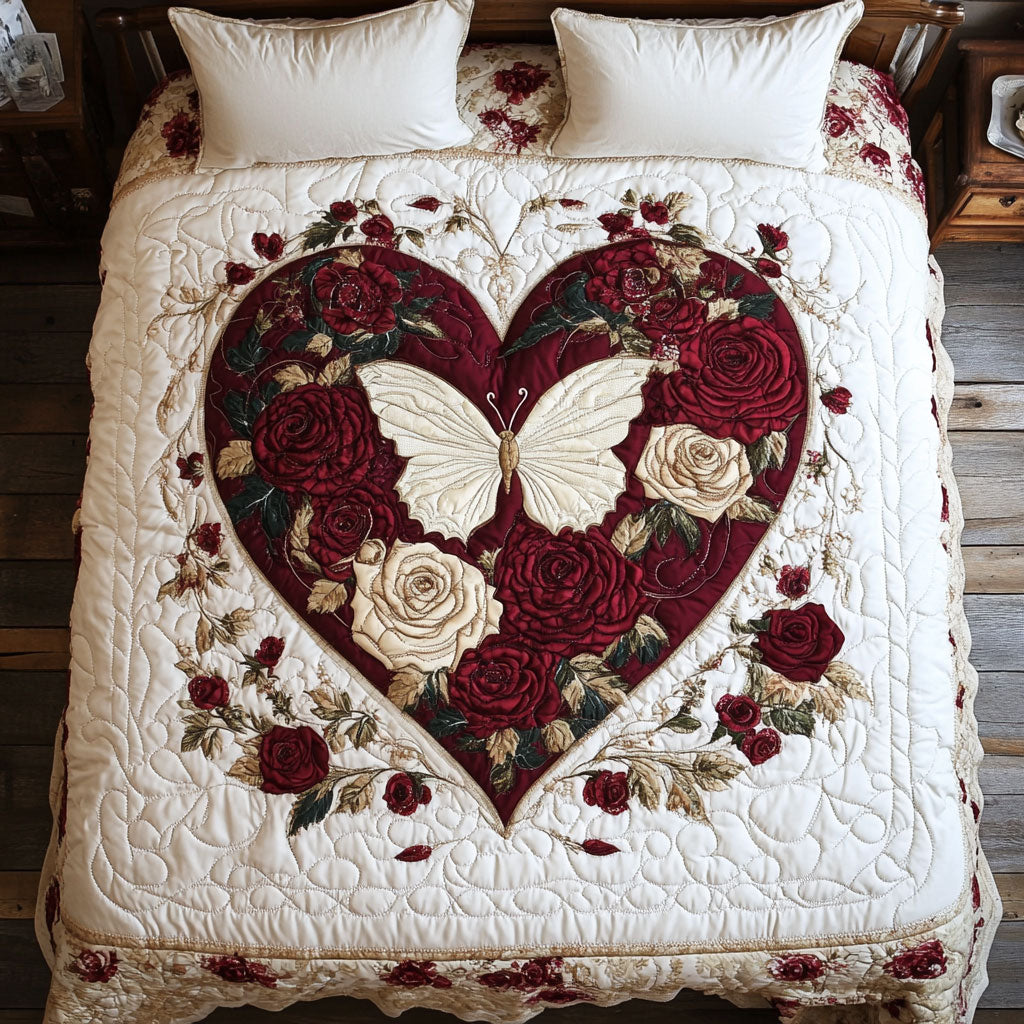 Heart Butterfly WX1302456CL Quilted Bedding Set